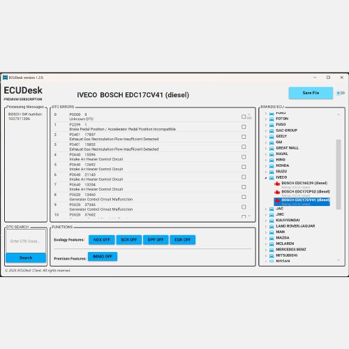 ECUDesk Multi Función DPF EGR SCR ADBLUE NOX FLAPS DTC OFF (VERSION ESTANDAR)